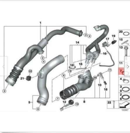 NEW BMW 1 CABRIO E88 ENGINE INTAKE MANIFOLD HOSE CLAMP 11617786528 ORIGINAL