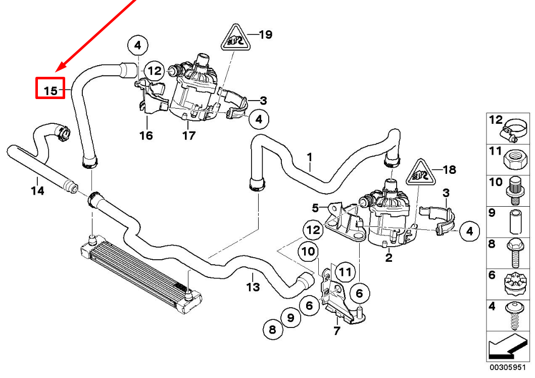 new bmw x5 e70 engine coolant hoses 7589735 17127589735 original