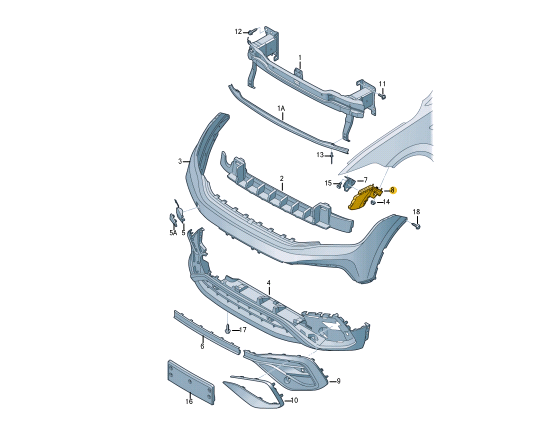 NEW VOLKSWAGEN TIGUAN AD FRONT RIGHT BUMPER BRACKET GUIDE 5NN807050A ORIGINAL