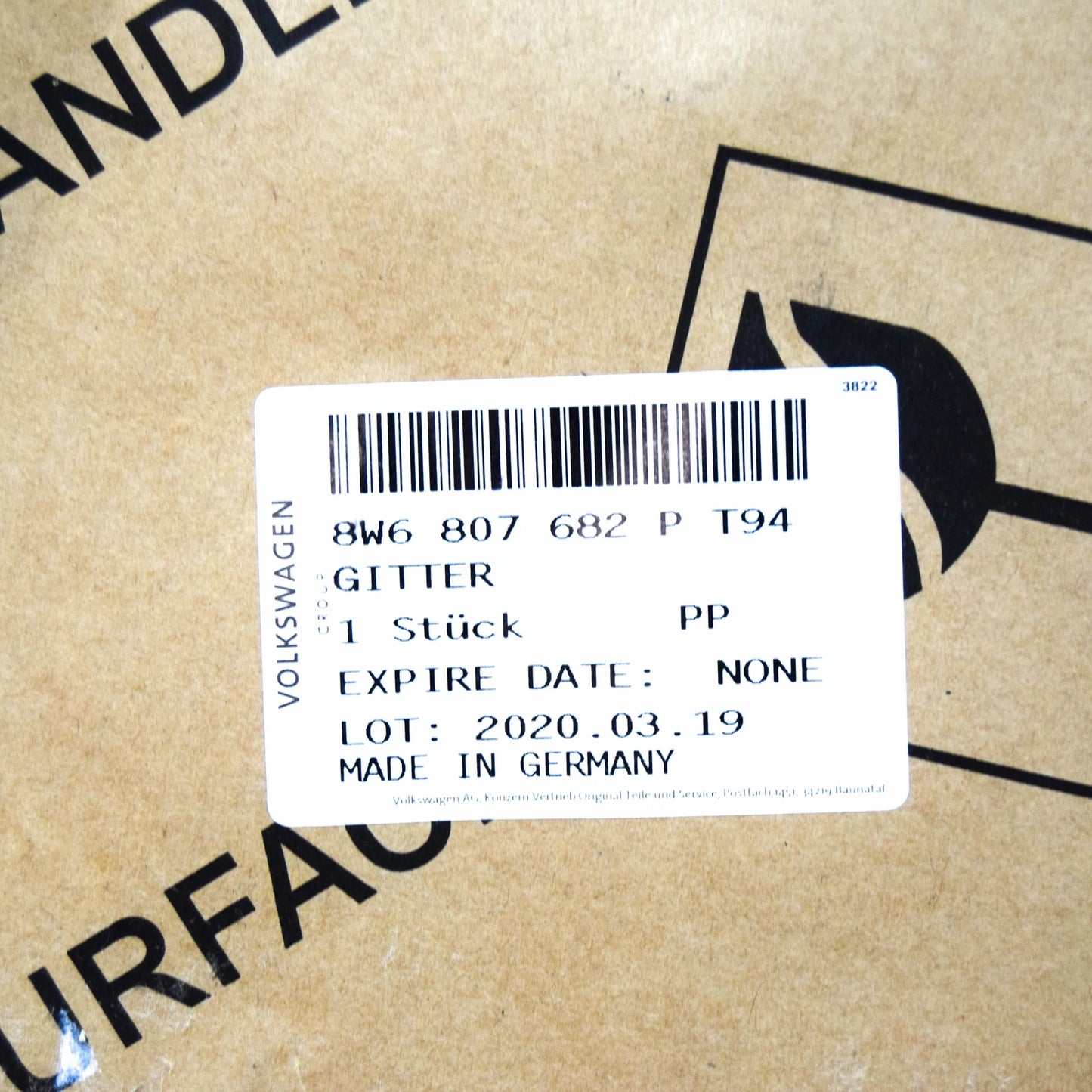 NEW AUDI A5 RS5 8W6 FRONT BUMPER RIGHT GRILLE 8W6807682PT94