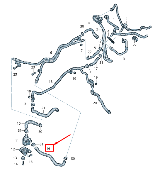 NEW AUDI A8 4N ENGINE COOLANT HOSE 4N0819378D ORIGINAL