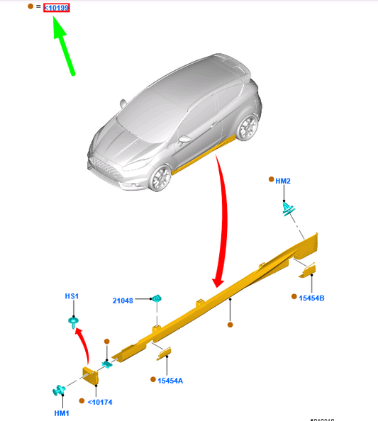 new ford fiesta mk6 right body rocker panel extension kit 2009167 original