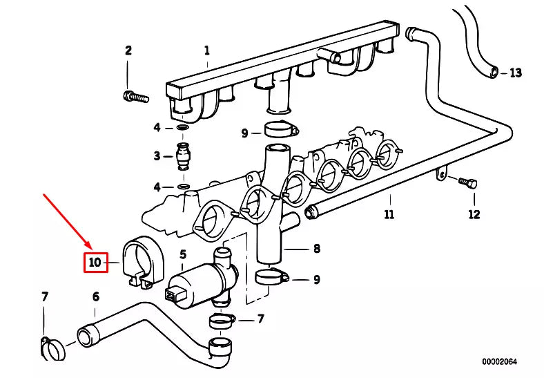 NEW BMW 3 E36 M3 IDLE CONTROL VALVE MOUNT 13411736144 ORIGINAL