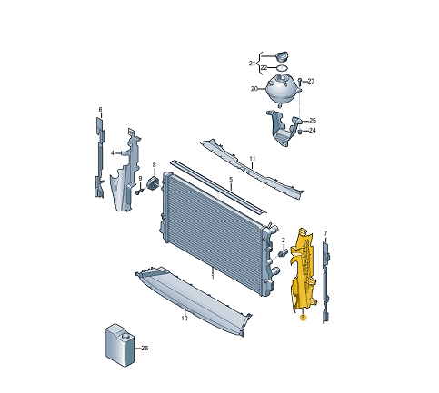 NEW VOLKSWAGEN TIGUAN AD1 RADIATOR AIR DUCT LEFT 5NA121283F ORIGINAL