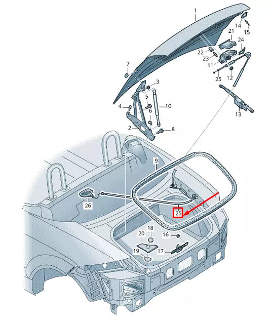 NEW AUDI TT 8J REAR DECK LID RELEASE CABLE 8J7880701A ORIGINAL