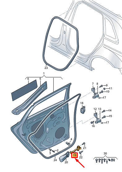 new audi a3 sportback 8y rear door check 8y0839249a original