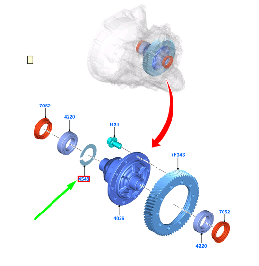 new ford puma differential driving gr brg shim 6674561 91wt-4548-fa original