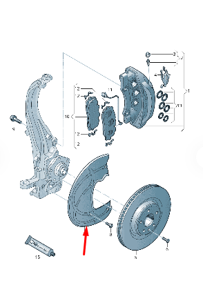 NEW AUDI Q7 4M FRONT RIGHT BRAKE DISC PROTECTION SPLASH 4M0615312A ORIGINAL