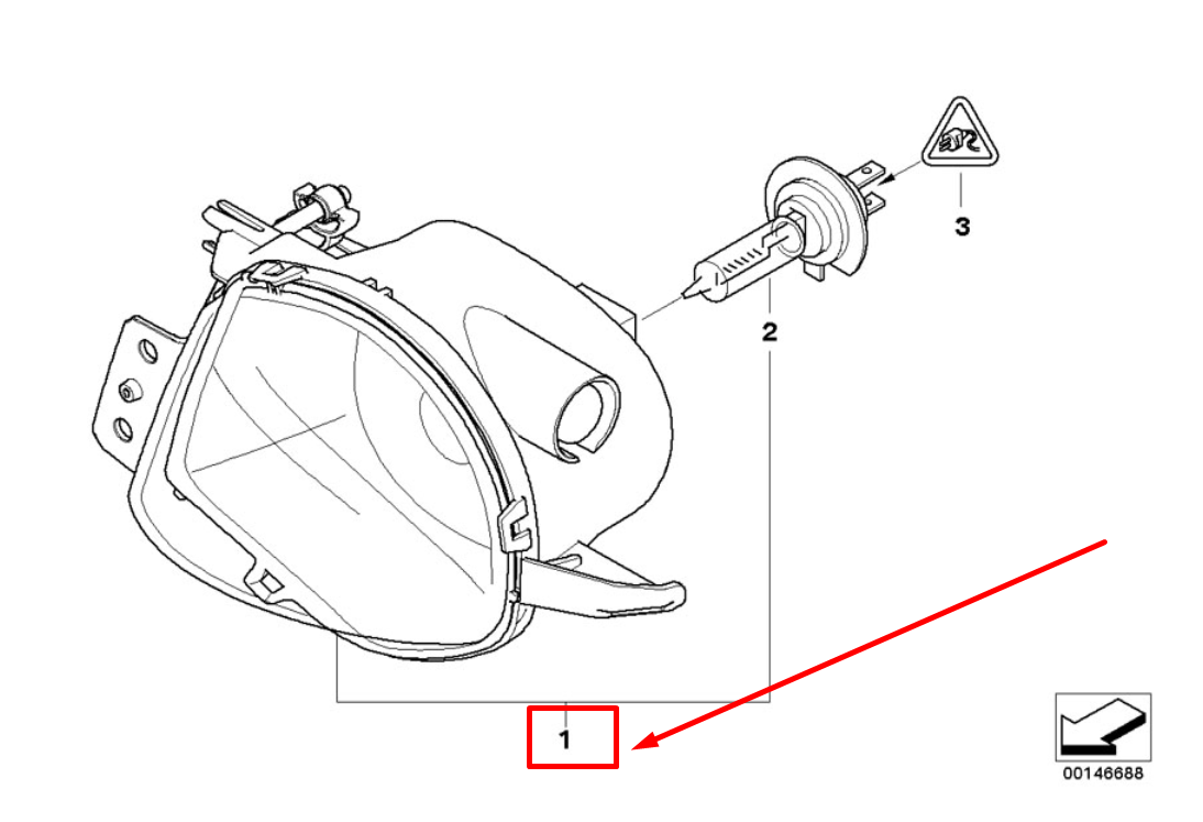 new bmw 3 e90 front left fog light 7158541 63177158541 ne w original