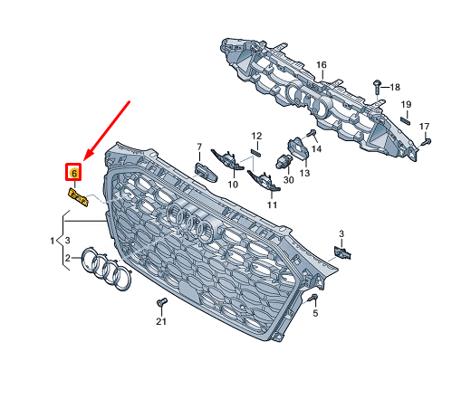 new audi a3 sportback 8y radiator grille emblem 8y0853736a2zz original