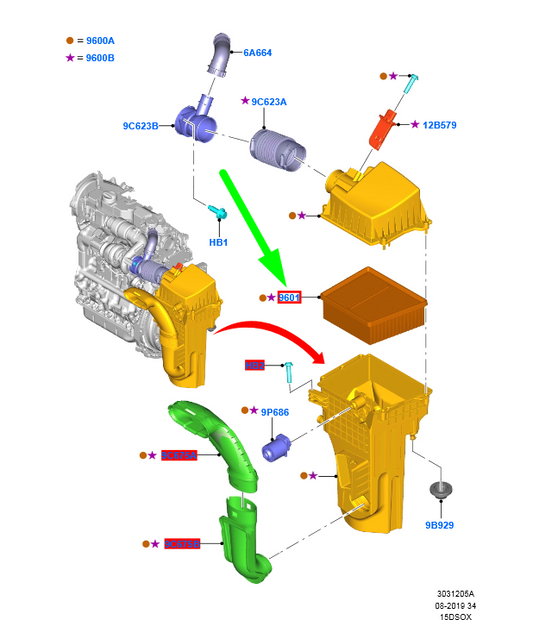 new ford fiesta mk6 air cleaner element 1803059 cn11-9601-ad original