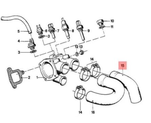 NEW BMW 6 E24 RADIATOR UPPER HOSE 11531276647 1276647 2.8 PETROL ORIGINAL