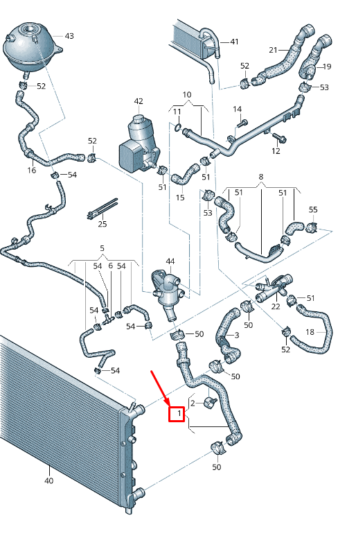 new vw ameo engine coolant hose 6rf122051h original