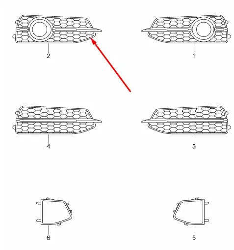 NEW AUDI A6 C7 FRONT RIGHT FOG GRILLE 4G0807682KBMT ORIGINAL