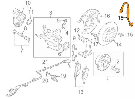 NEW VOLKSWAGEN GOLF MK7 REAR BRAKE HYDRAULIC HOSE 5Q0611775G