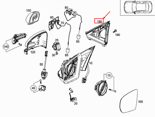 new mercedes-benz c w205 front left door mirror housing seal a2058110198