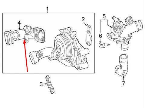 NEW MERCEDES-BENZ E W212 WATER PUMP PIPE A6512001651