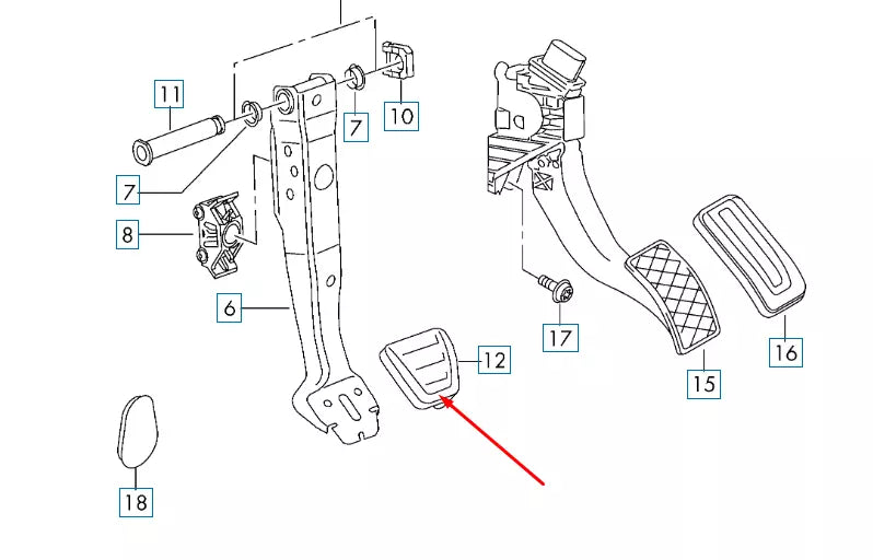 NEW VOLKSWAGEN GOLF MK7 BRAKE PEDAL CAP COVER 5Q0721173 ORIGINAL