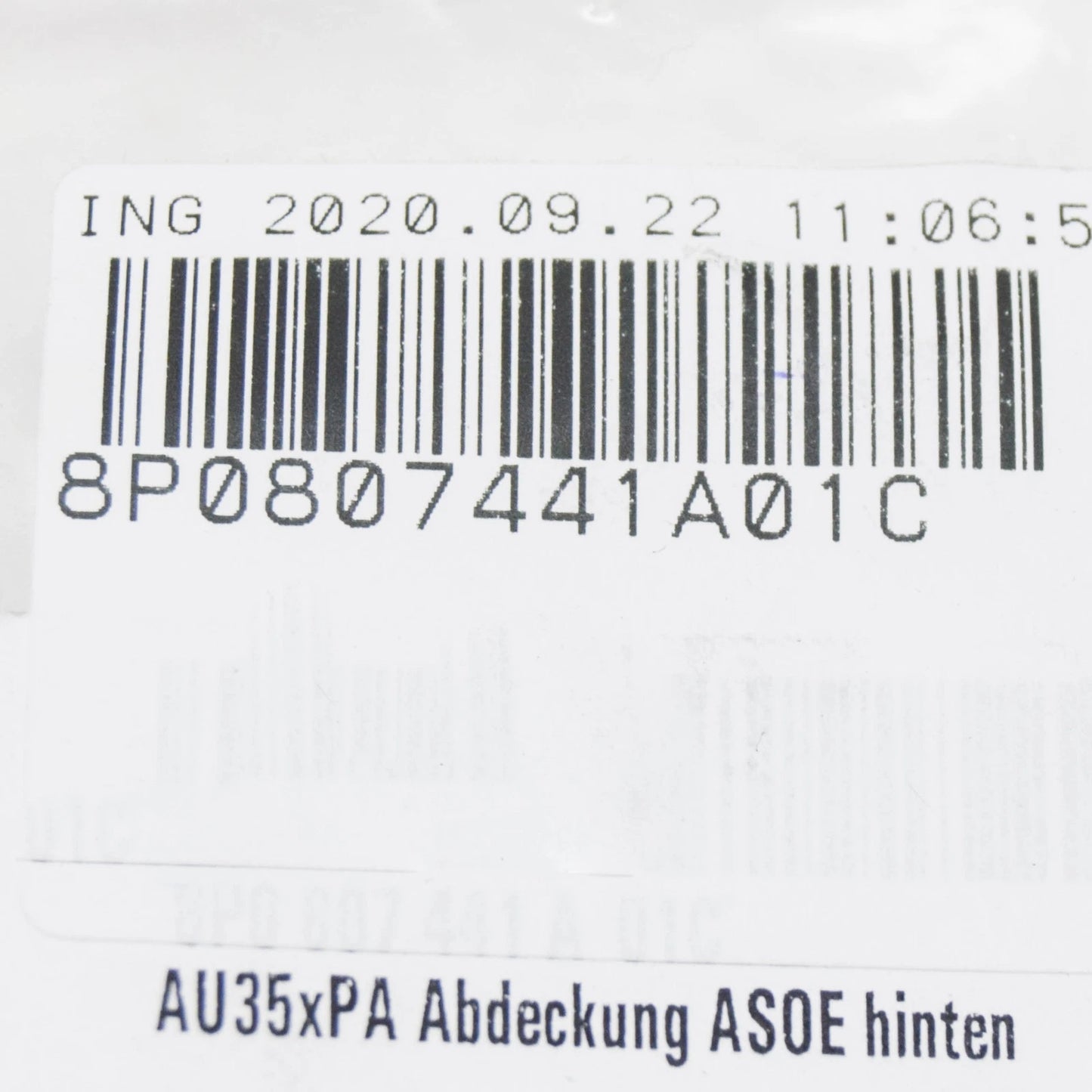 NEW AUDI A3 CONVERTIBLE 8P7 REAR BUMPER TOW HOOK COVER CAP 8P0807441A01C