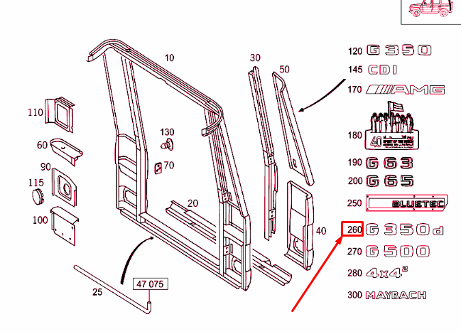 NEW MERCEDES-BENZ G W463 REAR MODEL PLATE BADGE A4638171400 ORIGINAL