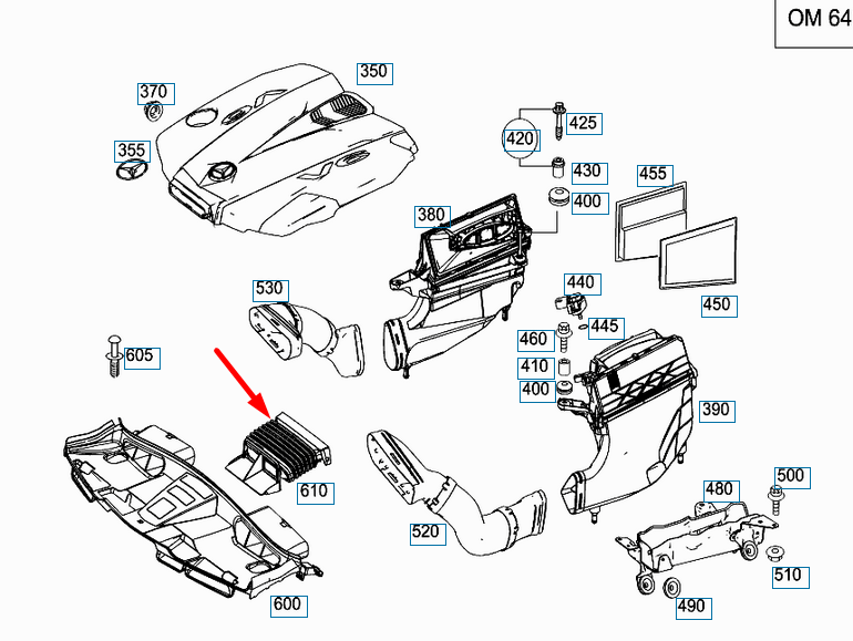 NEW MERCEDES-BENZ E-CLASS W212 AIR DUCT A2125050161 ORIGINAL