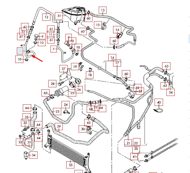 NEW AUDI Q7 4L RIGHT SIDE COOLANT PIPE HOSE 059121398E 2015