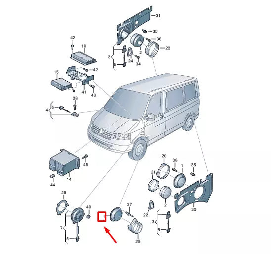 NEW VOLKSWAGEN TRANSPORTER T5 WIDE-BAND SPEAKER 7E0035710
