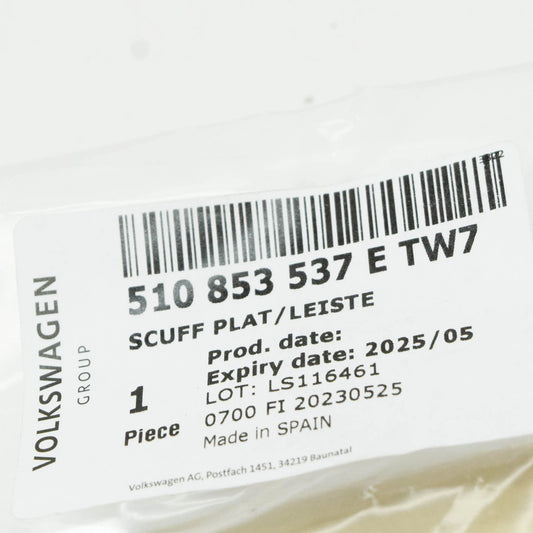 NEW VW TOURAN 5T FRONT INTERIOR SILL TRIM STRIP 510853537DTW7 ORIGINAL