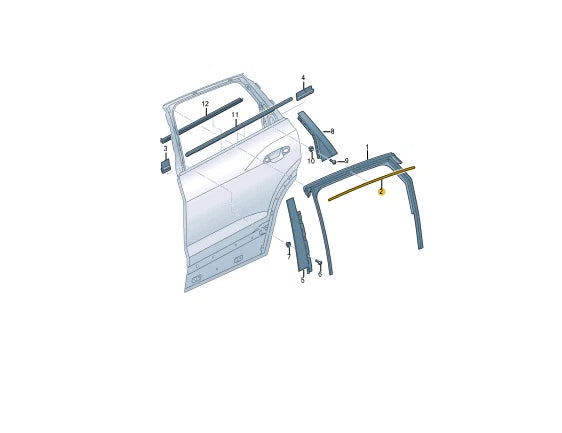 NEW AUDI E-TRON SPORTBACK GEA REAR LEFT DOOR WINDOW MOLDING 4KE839643E