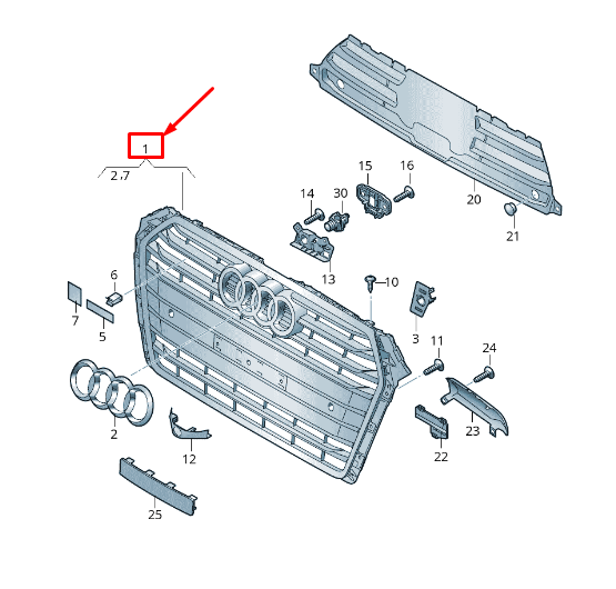 new audi a4 avant b9 radiator grille 8w0853651cq sjz 8w0853651cqsjz original