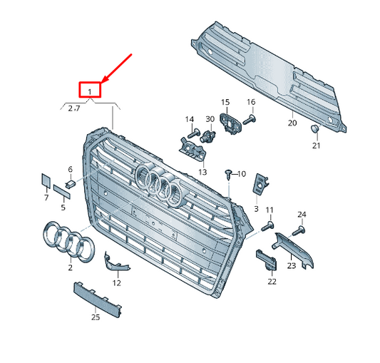 new audi a4 avant b9 radiator grille 8w0853651cq sjz 8w0853651cqsjz original