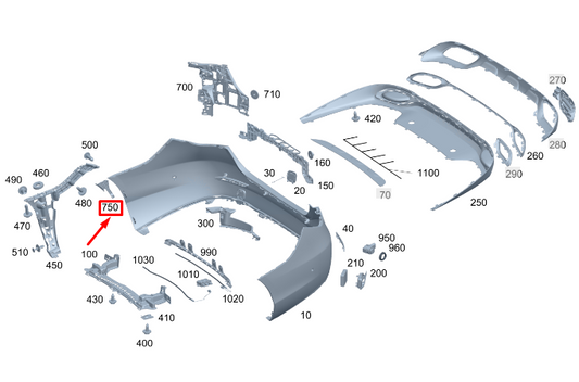 new mercedes-benz c w206 rear left wheel arch cover a2068804603 original