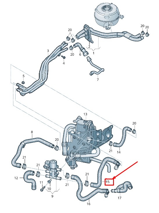 NEW AUDI A6 4A C8 ENGINE COOLANT HOSE 4K0265387H ORIGINAL