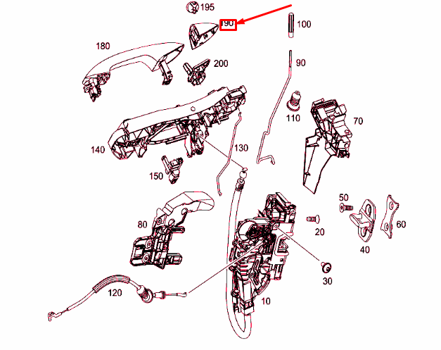 NEW MB C W205 FRONT LEFT DOOR HANDLE TRIM RING LHD A09976617009149 ORIGINAL