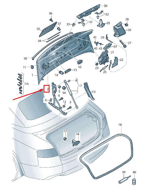 new audi a5 cabrio 8f left lid trunk hinge 8f0827301b original