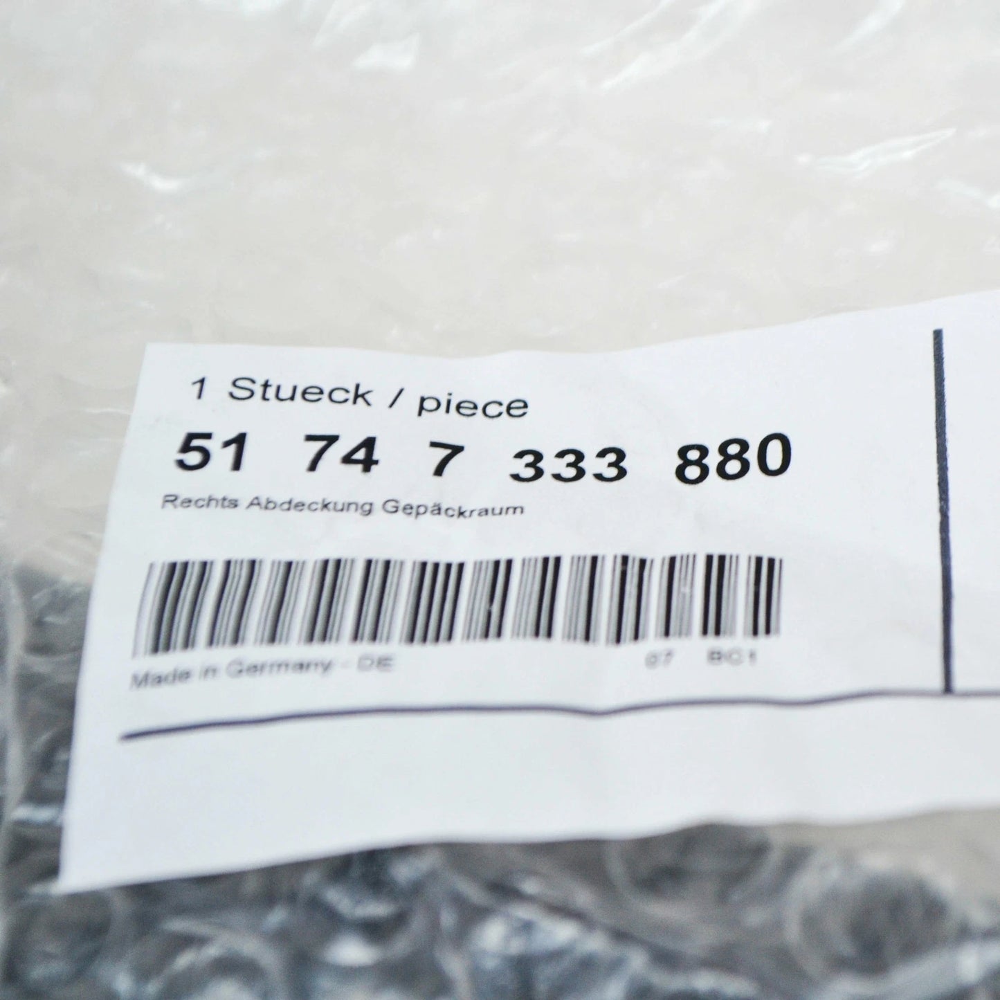 NEW BMW I3 I01 FRONT RIGHT FRONT RIGHT COWL SIDE PANEL 51747333880 ORIGINAL