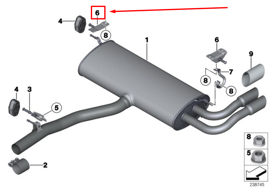 new bmw x3 f25 rear left exhaust system bracket 18207619913 7619913 original