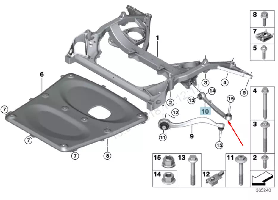 NEW BMW M4 F82 FRONT LEFT WISHBONE CONTROL ARM 31122284529 2284529 2016 ORIGINAL