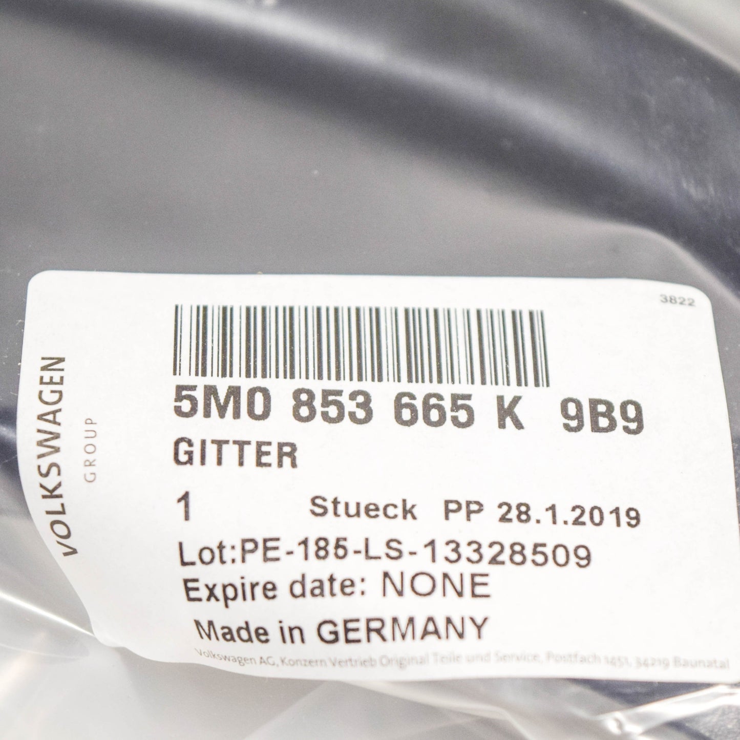 NEW VW GOLF PLUS MK5 FRONT BUMPER LEFT AIR VENT GRILLE 5M0853665K9B9 ORIGINAL