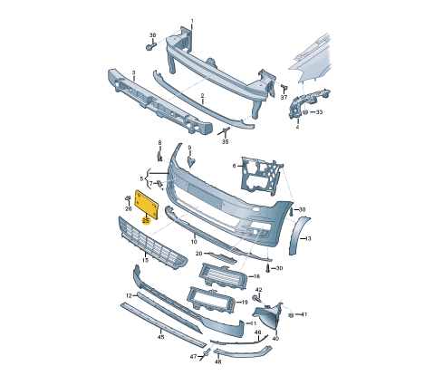 NEW VW GOLF MK7 5G FRONT BUMPER LICENSE PLATE BRACKET 5G0807287AA9B9 ORIGINAL