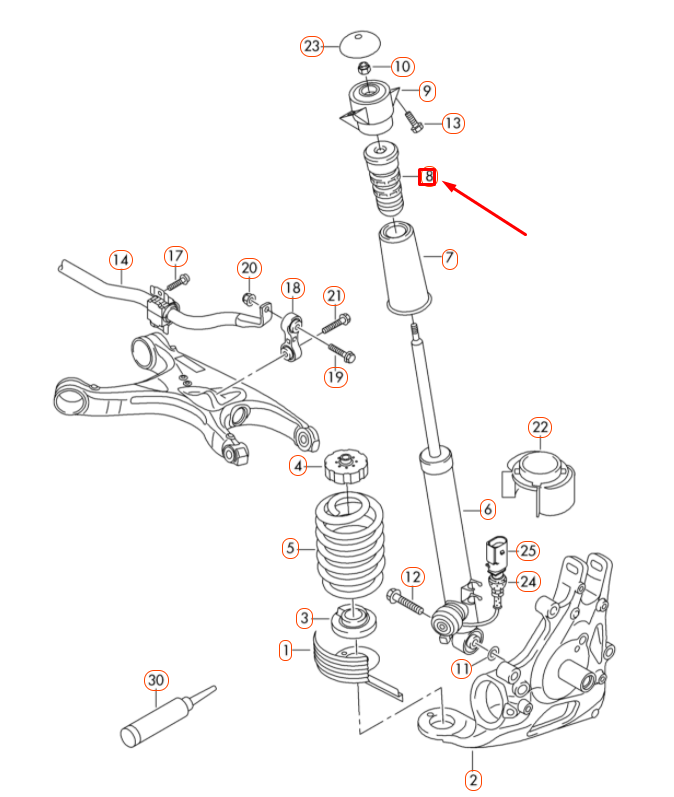 NEW AUDI A7 SPORTBACK 4G8 REAR SHOCK ABSORBER BUMP STOP 4G0512131G ORIGINAL
