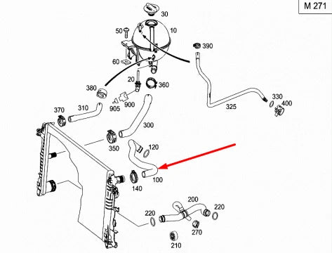 NEW MB SPRINTER 906 UPPER RADIATOR COOLANT HOSE A9065010382 3.5 PETROL ORIGINAL