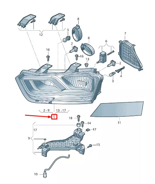 NEW AUDI Q3 8U FRONT LEFT HEADLIGHT RHD 8U0941003N ORIGINAL