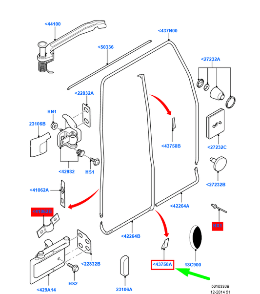 new ford transit mk3 back hinged door lower seal 5145269 2t14-v43758-ac original