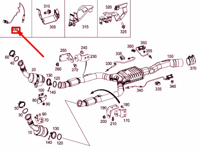 NEW MERCEDES-BENZ C W205 LEFT FRONT OF CATALYST LAMBDA PROBE A0095425818