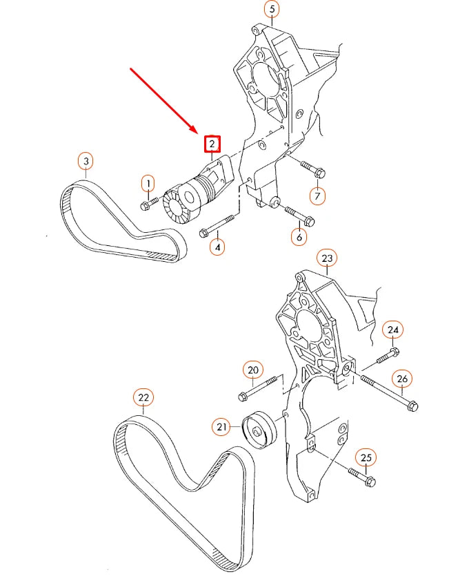 NEW AUDI A3 8P BELT TENSIONER DAMPER 022145299L