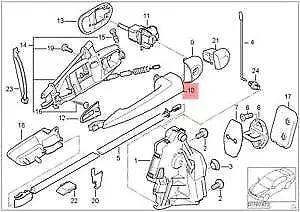 NEW BMW 3 E46 FRONT RIGHT DOOR EXTERIOR HANDLE 51217002272 7002272 ORIGINAL