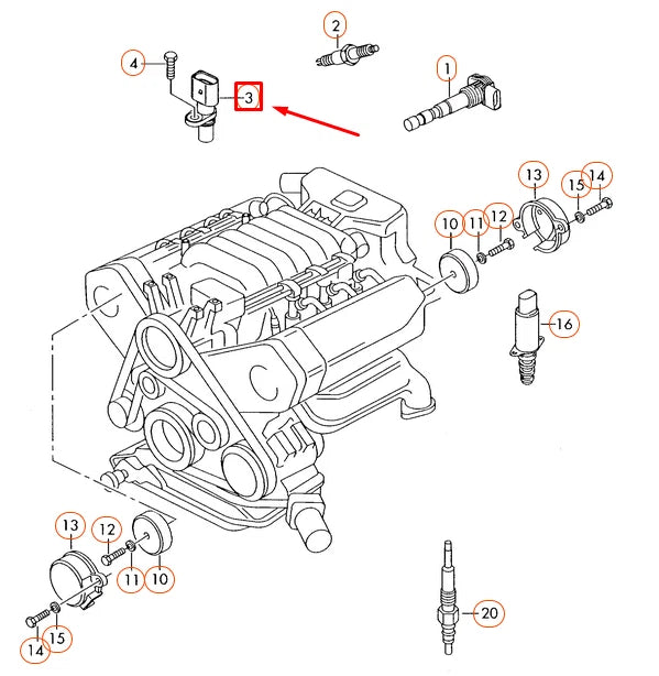 NEW AUDI A4 C7 CAMSHAFT PULSE SENSOR LEFT 06E905163