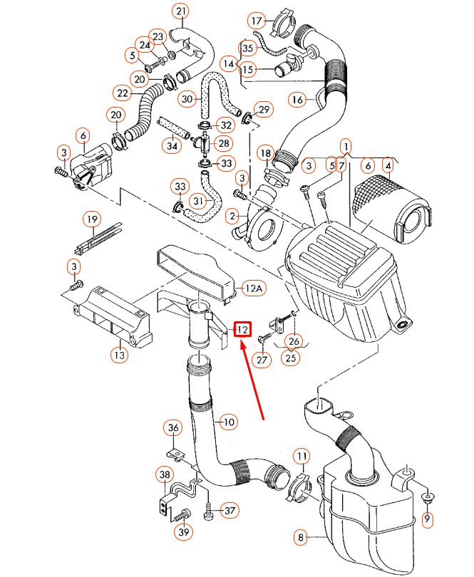 NEW AUDI A3 8P AIR INTAKE DUCT 1K08059629B9 ORIGINAL