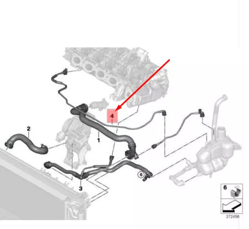 NEW BMW X1 F48 CYLINDER HEAD EXPANSION TANK PIPE 17129887040 ORIGINAL